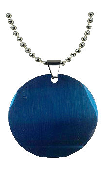 Stainless Steel Paw cutout Blanks Blue Stainless Steel Round Tag 1.5"